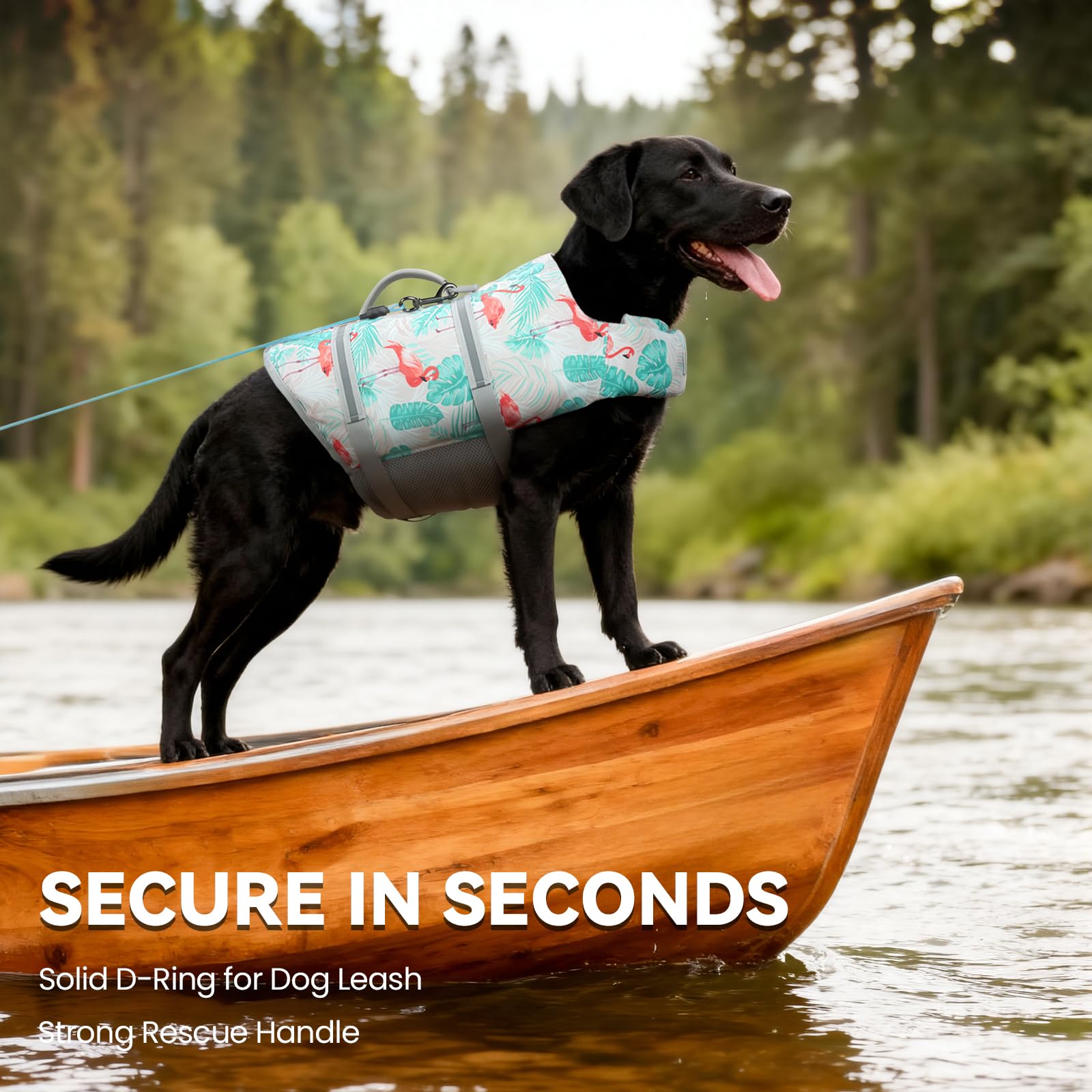 VIVAGLORY Rip Stop Dog Life Jacket, Buoyancy Aid with Handle, Buoyancy for Doggy, Dog Life Jacket for Swimming & Boating, XXS, Bright Orange — view 36