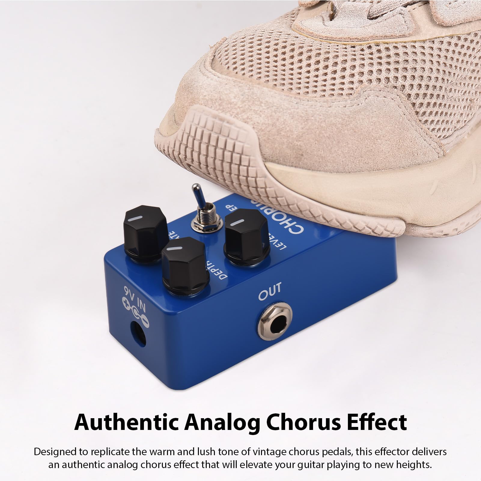 Zory Guitar Analog Chorus Effetti Pedal Autentico Tone vintage Versatile Controlli versi in alluminio in alluminio blu 9.5x4.2x3cm per chitarristi elettrici