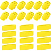 TOPTIE 36 PCS Sweatbands Set, Cotton Sports Sweat Band 12 Headbands & 24 Wristbands