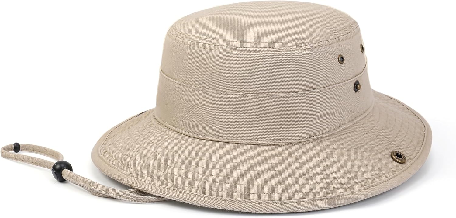Foraker Bucket Sun Hats with Wide Brim for Men Women, UPF 50+ Boonie Hat Foldable UV Protection Hiking Beach Fishing Safari (US, Alpha, X-Large, Tan)