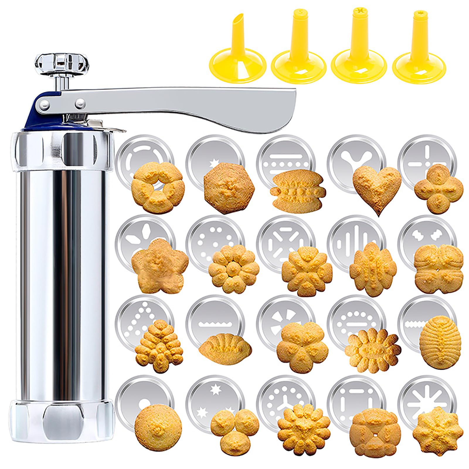 Pistolet do wyciskania ciastek, maszyna do dekorowania ciasteczek, praska do ciastek ze stopu aluminium do domowego samodzielnego pieczenia i dekoracji