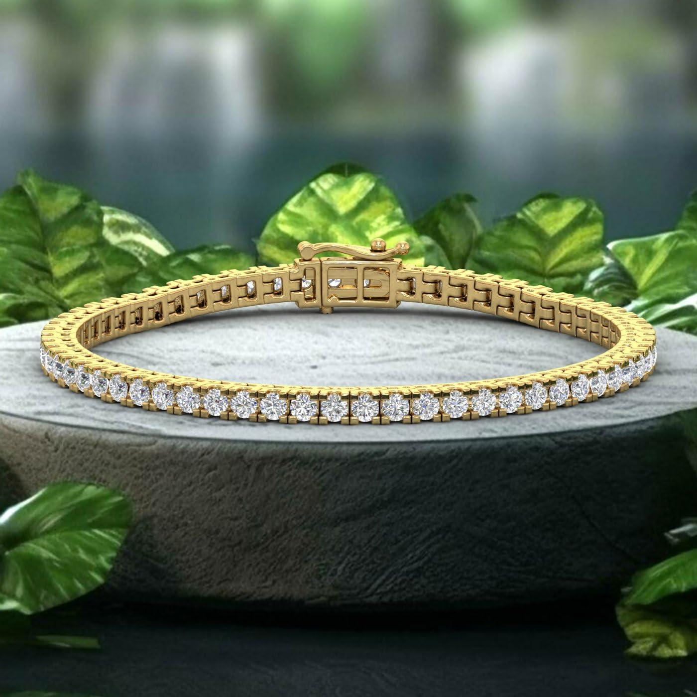 4 Carat Natural Diamond Tennis Bracelet for Women in 10K Gold Featuring IGI Certified Diamonds (5.5 to 7.5 Inches)