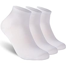 Uooiu RTZAT Merino Wool Socks Men and Women, 90% Merino Wool Athletic Trail Running Cushioned Ankle Socks for Men and Women,3 Pairs,White,Small