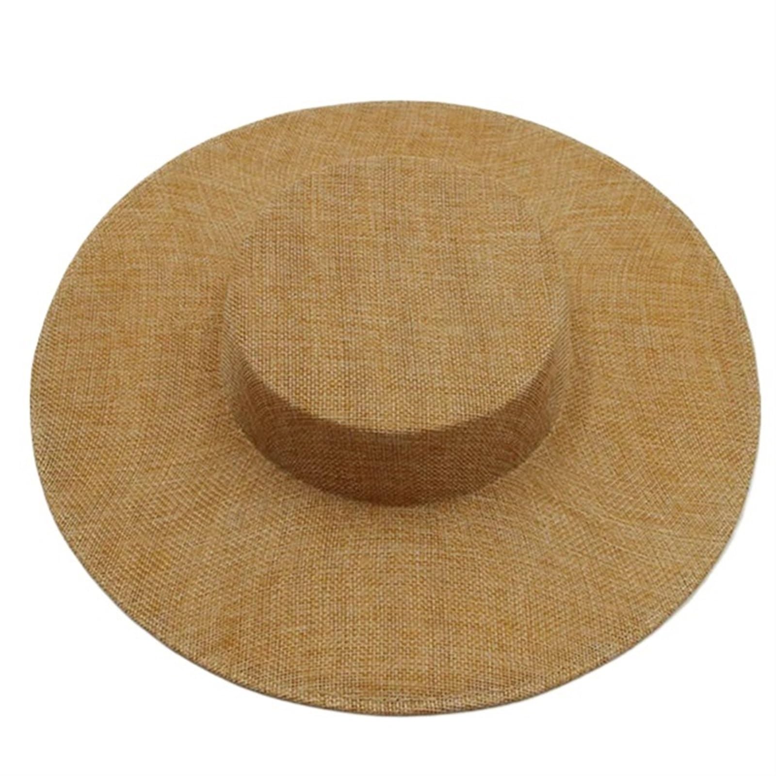 UALXPAO Wedding Hats 31CM Fascinates Base Big Cap Wedding Millinery Supplies DIY Hair Accessories Hat Women Church Headpiece for Tea Party,Weddings(Khaki)