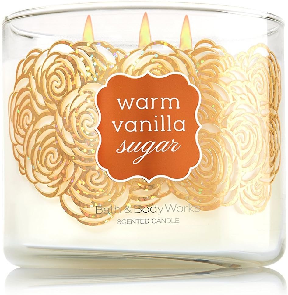 Bath & Body Works 3 Wick Candle 14.5 Oz Warm Vanilla Sugar Health & Household