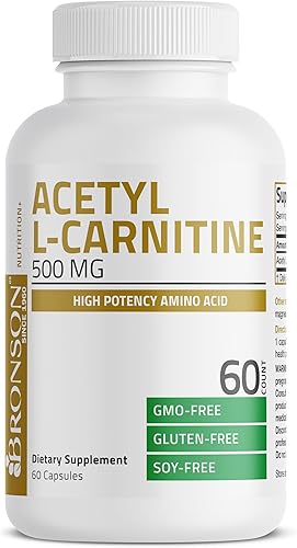 Miniatura 3 de Bronson Acetil L-Carnitina 500 MG Aminoácido de Alta Potencia Sin OGM, 60 Cápsulas