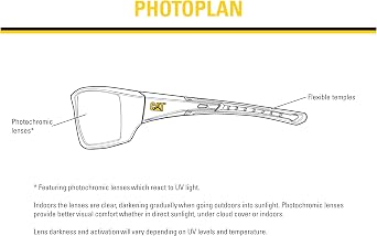 CAT PHOTOPLAN Photochromic Safety Glasses for Men Women, ANSI Z87.1, UV400 Protection, Anti Fog, Scratch Resistant, Ventilated
