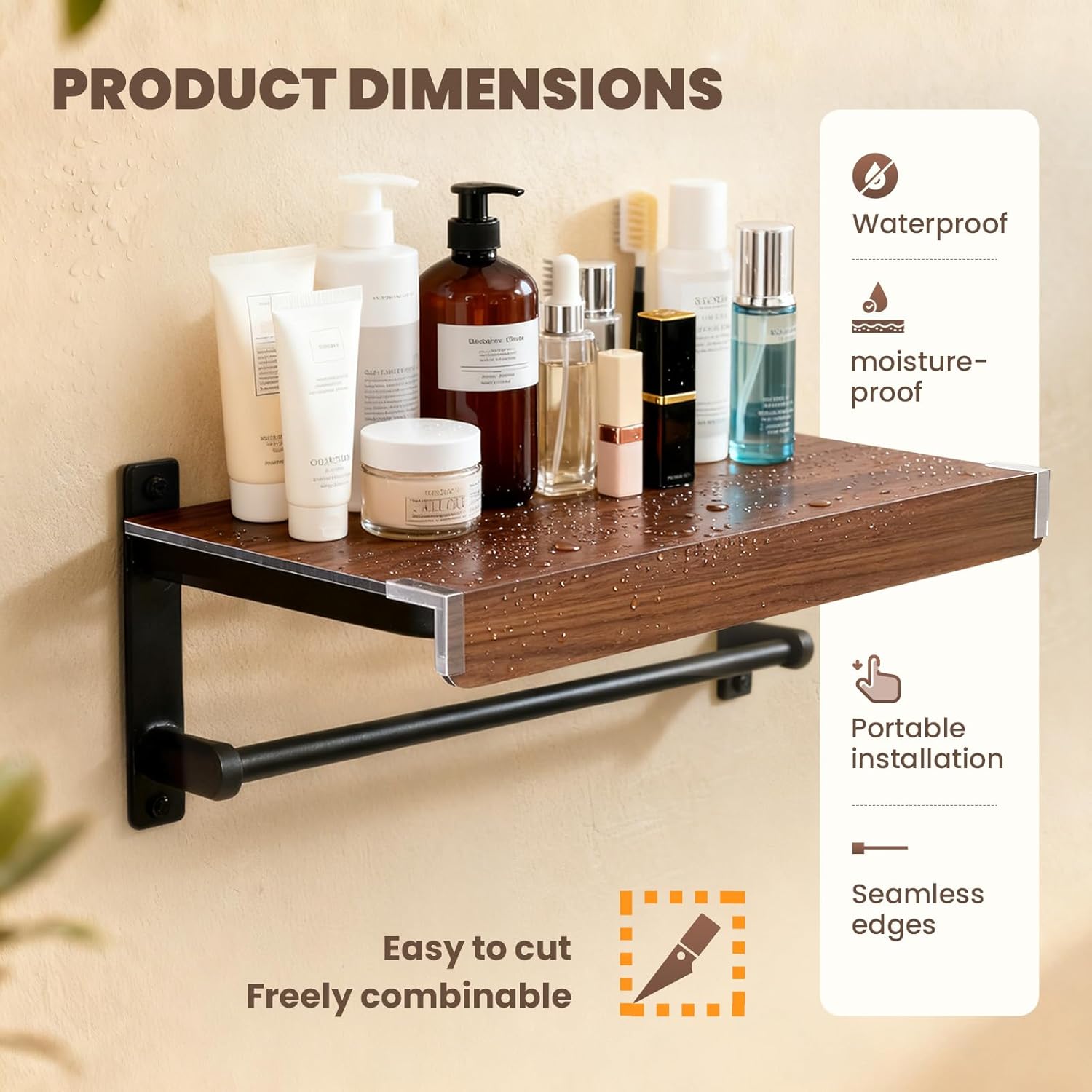 5 Pcs PVC Wire Rack Covers, Wire Shelf Covers for Pantry, 0.29in Thick Removable Closet Shelves (Walnut, 30×12×2in)