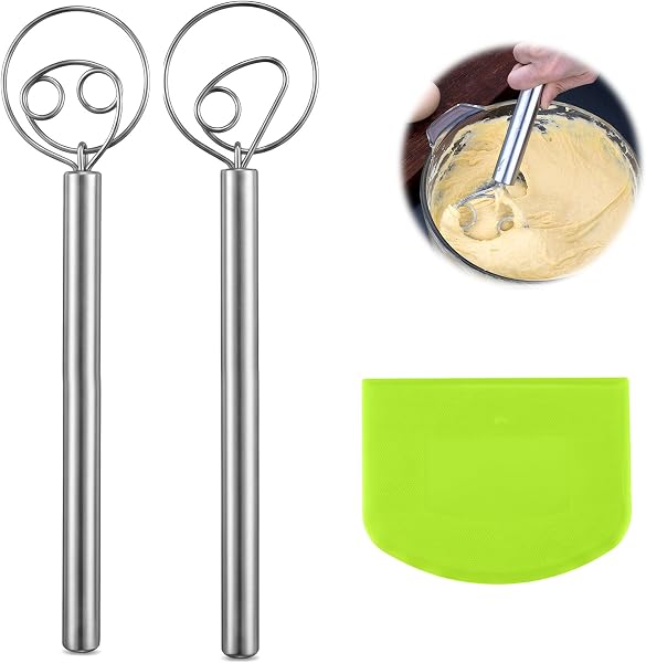 Silkmin Teigbesen aus Edelstahl mit Teigschaber