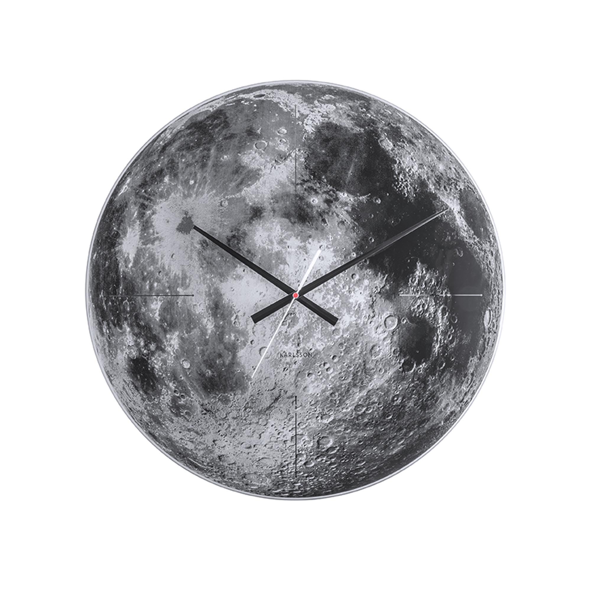 KarlssonWall Clock Moon Glass Grey, Gray, 4 x 60 x 60 cm