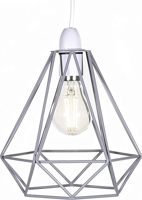 Giggi Grey Lampshade for Ceiling, Lamp Shades | Light Shade Ceiling Light Industrial Wire Basket Metal Basket Pendant Lighting Ceiling Light Shade, Lamp Shades Ceiling for Indoor Pendant Light Shade