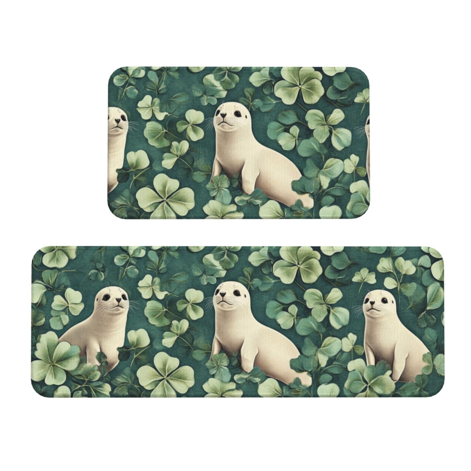 Tapetes de cocina para suelo antideslizantes juego de 2 alfombras lavables decorativas