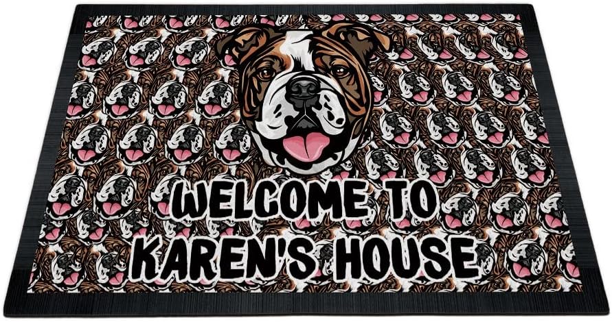 Personalized House Dog Doormat Irish Wolfhound Funny Welcome Door Mat Welcome to Dog's House Inside Floor Mat 35.4" x 23.6"