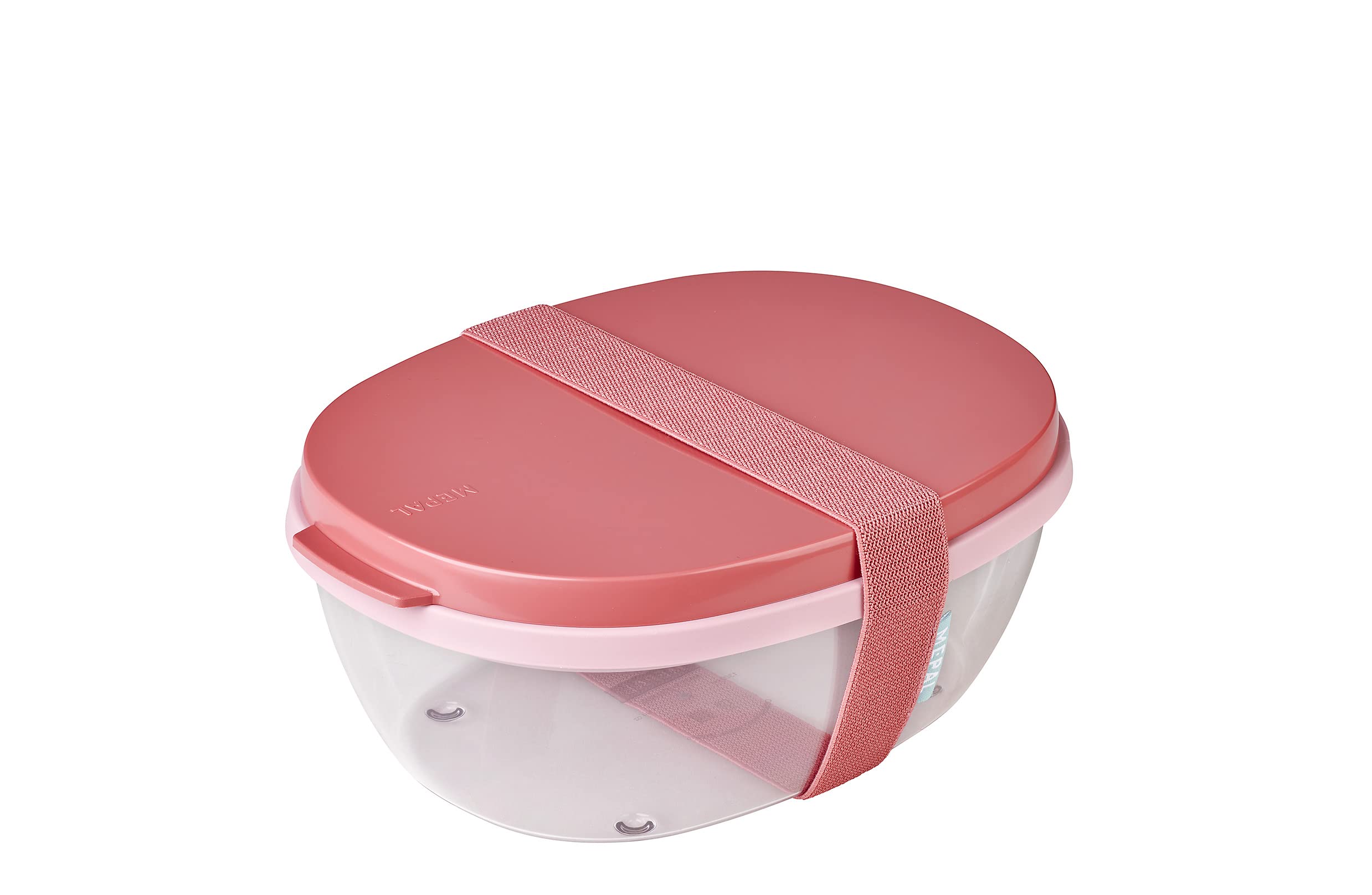 Bento Salade Mepal Ellipse Boîte à Salade Mepal Ellipse 1300 Ml 600 Ml - Compartiments Séparés, Lave-vaisselle, Sans BPA, Couleur Mauve