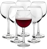 Libbey Vina Red Wine Glasses Set of 6, 18.25oz Balloon Stemmed Glasses, Dishwasher Safe for Cabernet Merlot Weddings
