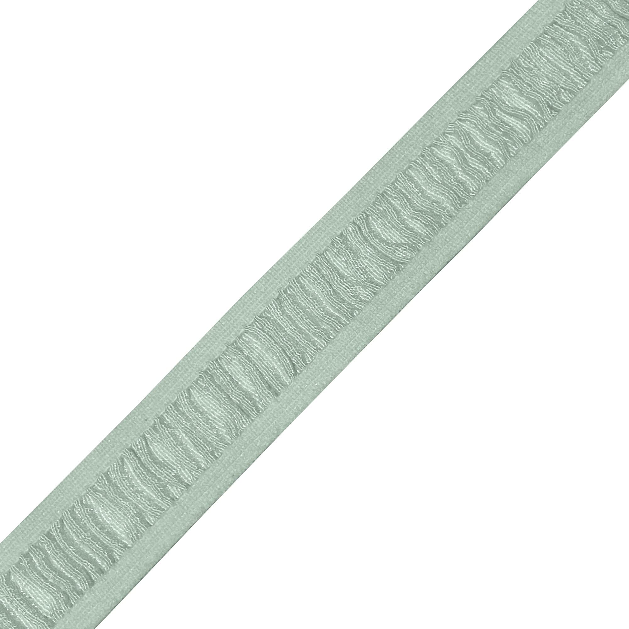 Elastic Pleated Ribbon 24mm Stretch Ruffle Band Flounced Elasticated Band Gathered Edge Trim Elastic Ribbon Stretchy Edging Trimmings Fabric Sewing Dressmaking (Mint Green - 24mm - 25 Meters)