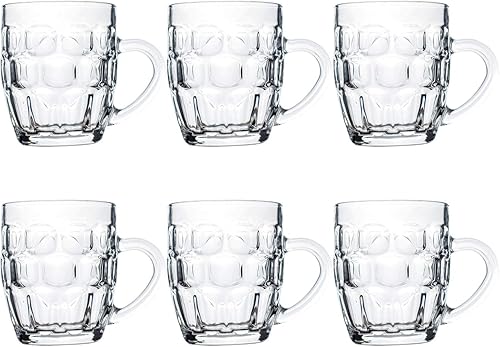 QAPPDA Juego de tazas de cerveza, tazas de vidrio con mango de 19 onzas, vasos de cerveza grandes para congelador, vasos de cerveza de 18.9 fl oz,