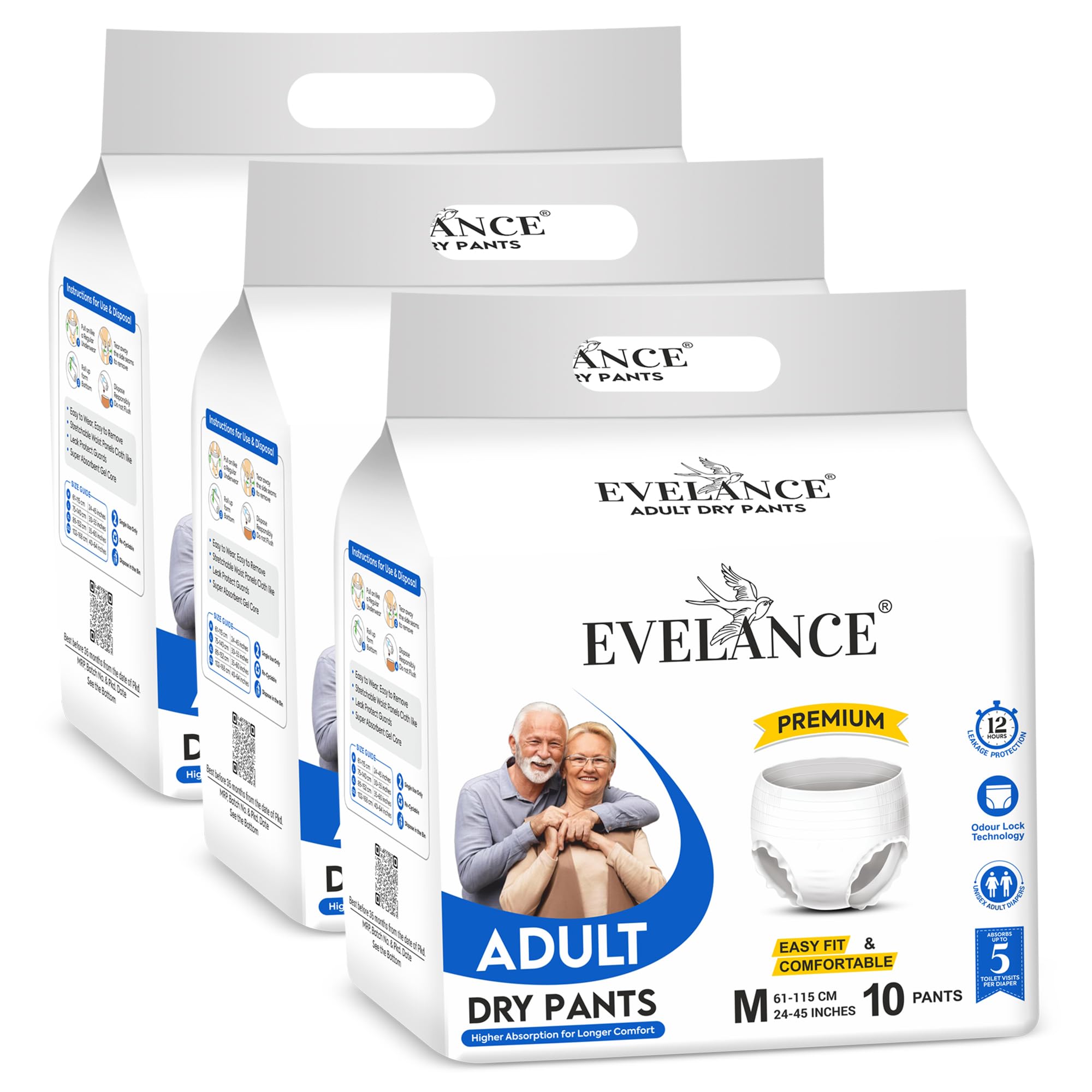 Adult Diaper Pants Style | Adult Diaper Medium Size (M) | Waist (61-115 cm | 24-45inches) |12 hr Absorption-Protection | Unisex with Wetness Indicator | Goodness of 3X Protection | 30 Units-image-20
