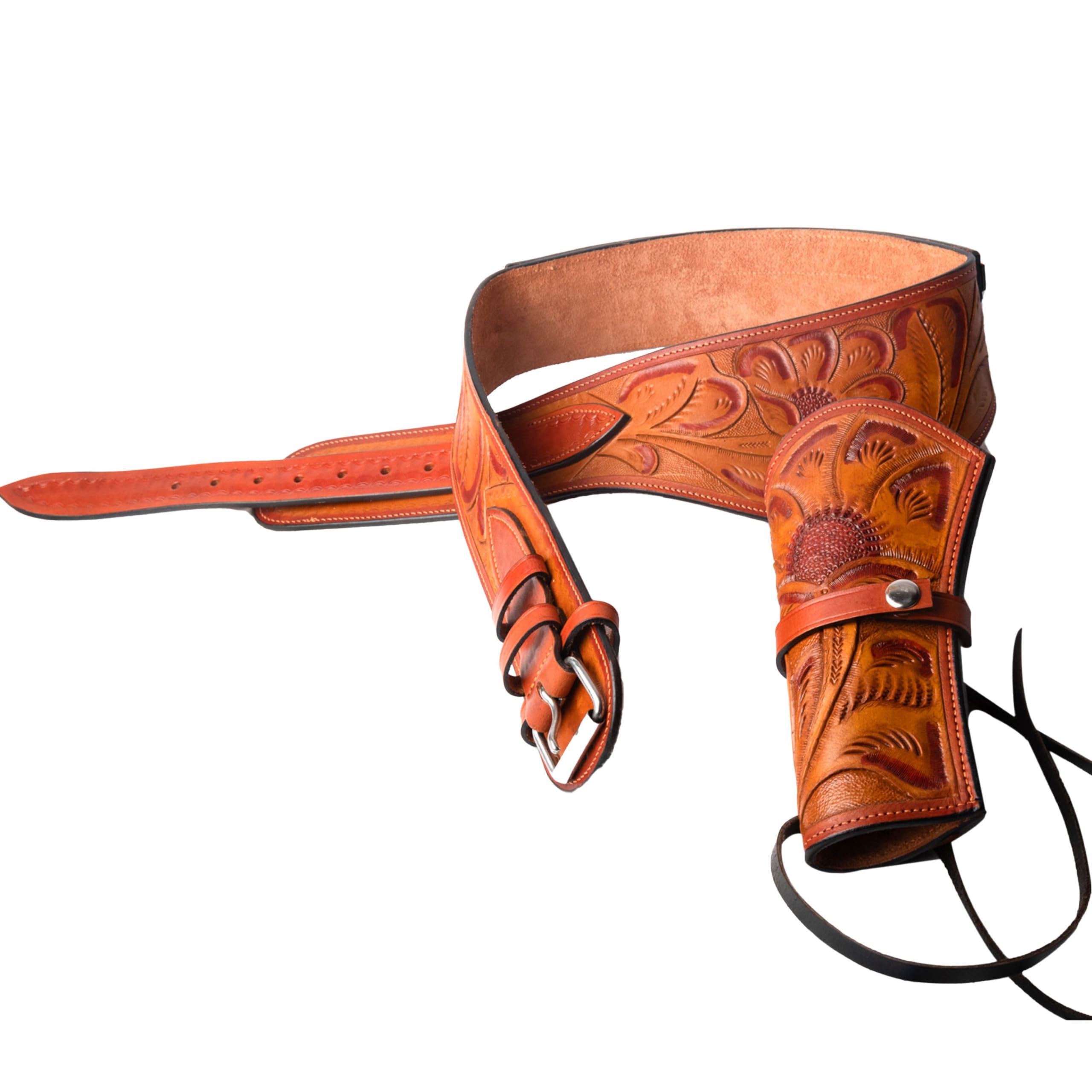 Hulara - Fondina western in pelle pieno fiore, Heritage Rough Rider 22, cintura per armi western Heritage 22, fondina per cowboy, ruger Wrangler, 22 fondine revolver