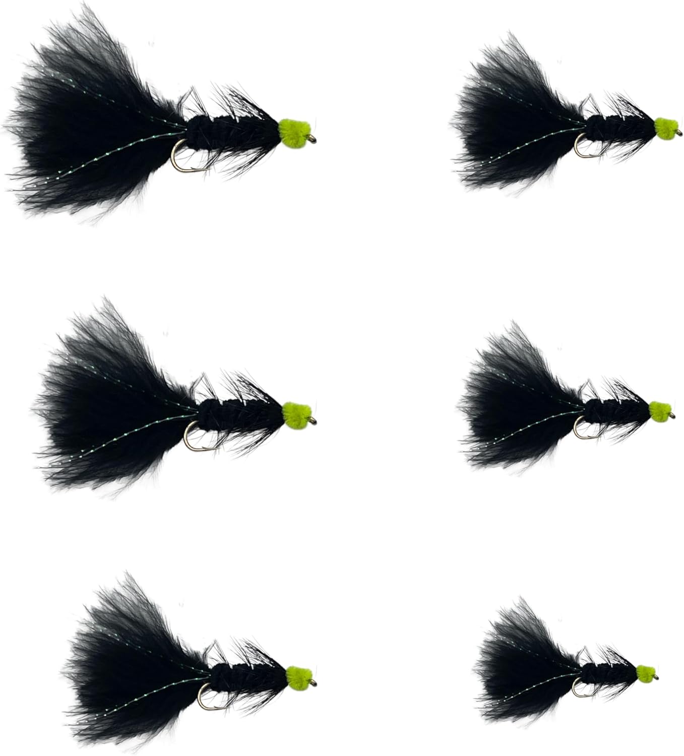 Feeder Creek Egg Sucking Leech Flies – 12 Pack Streamer Fly Assortment for Trout, Steelhead & Salmon – Egg Sucking Leech with Red Head