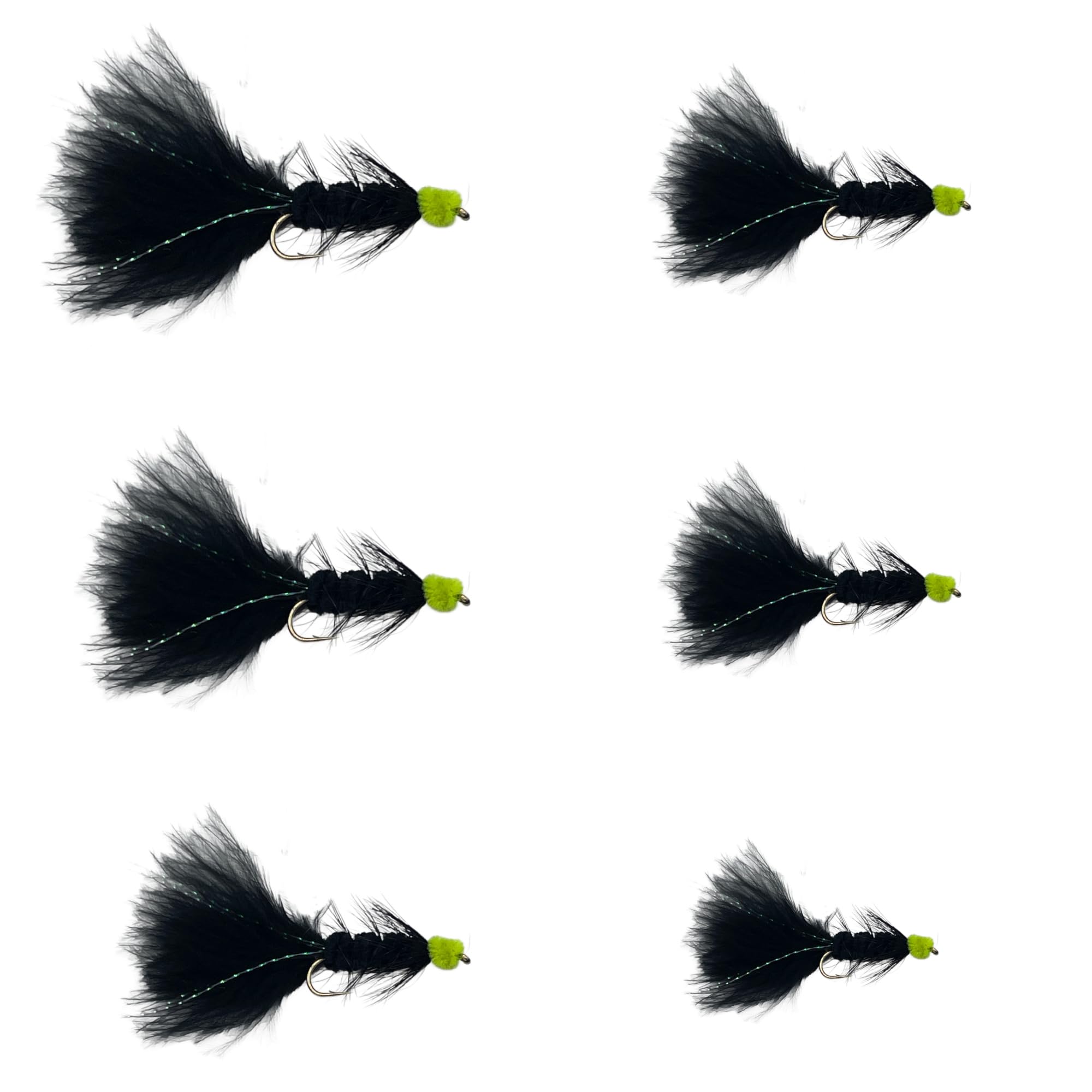 Feeder Creek Egg Sucking Leech Flies - 12 Pack Streamer Fly Assortment for Trout, Steelhead & Salmon - Egg Sucking Leech with Red Head