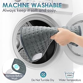 DAILYLIFE Heating Pad, 12x24 Electric Heating Pads with Handles, Multi Purpose Heating Wrap for Neck, Shoulders, Back Pain Relief and Sore Muscles, 6 Heat Settings, Gray