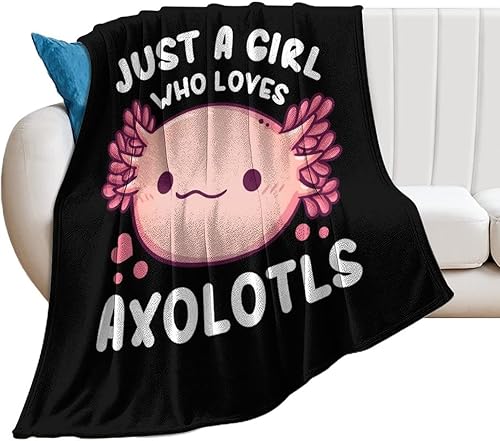 Manta de Axolotl, bonita manta de franela para niñas, regalo de 60 x 50 pulgadas