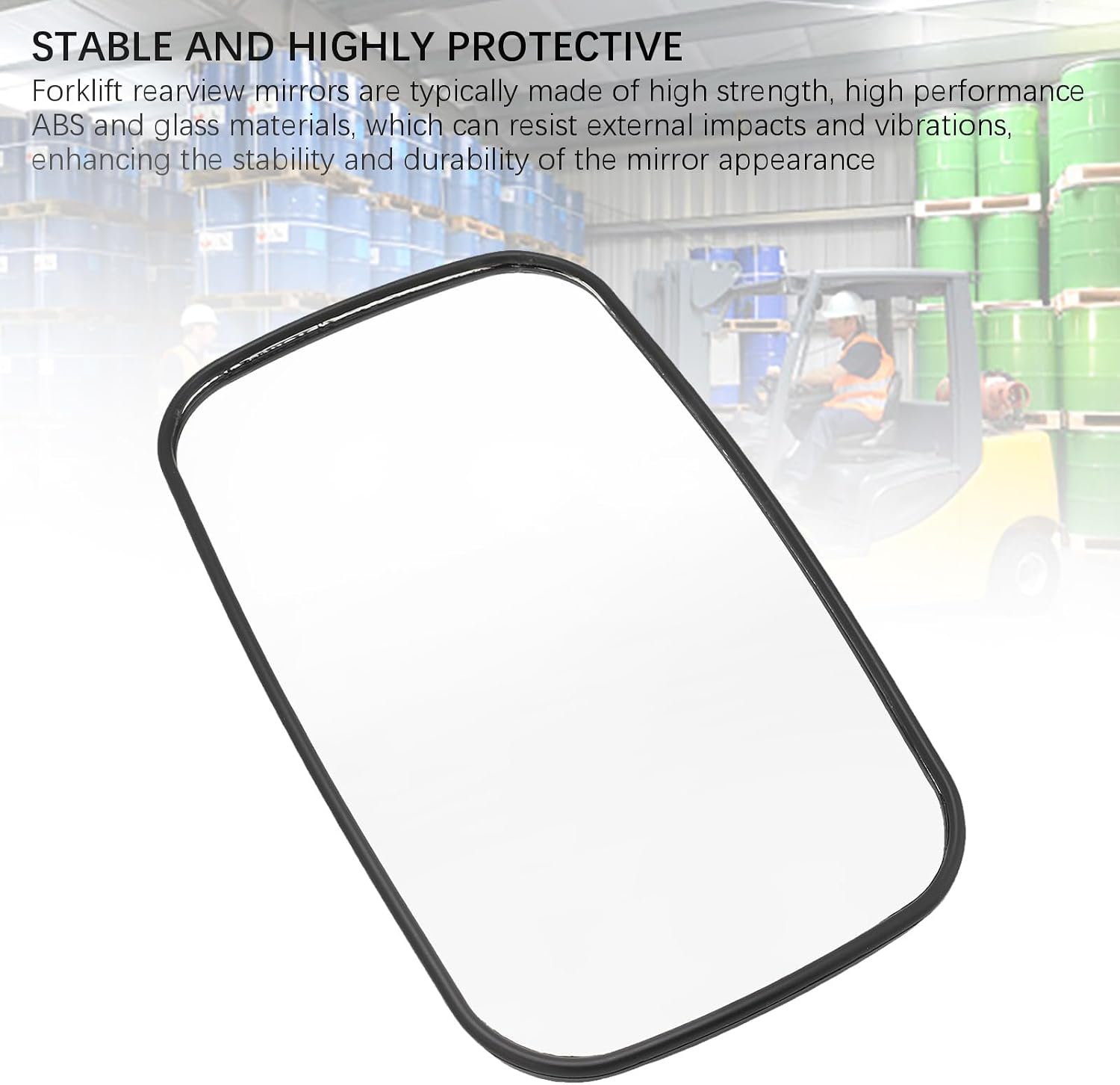 Forklift Rearview Mirror, Adjustable Wide View Universal ABS Glass Safety Mirror for Industrial Warehouse Forklifts