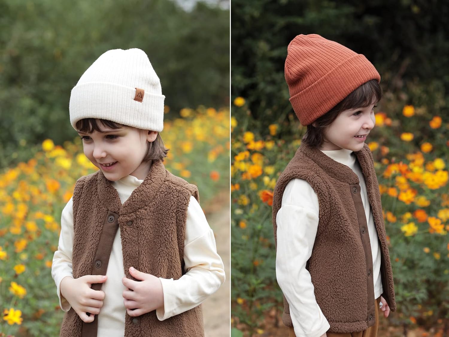 Moon Kitty 2PCS Baby Beanie Soft Toddler Beanie Warm Knitted Infant Winter Hats for Baby Boys - Image 2