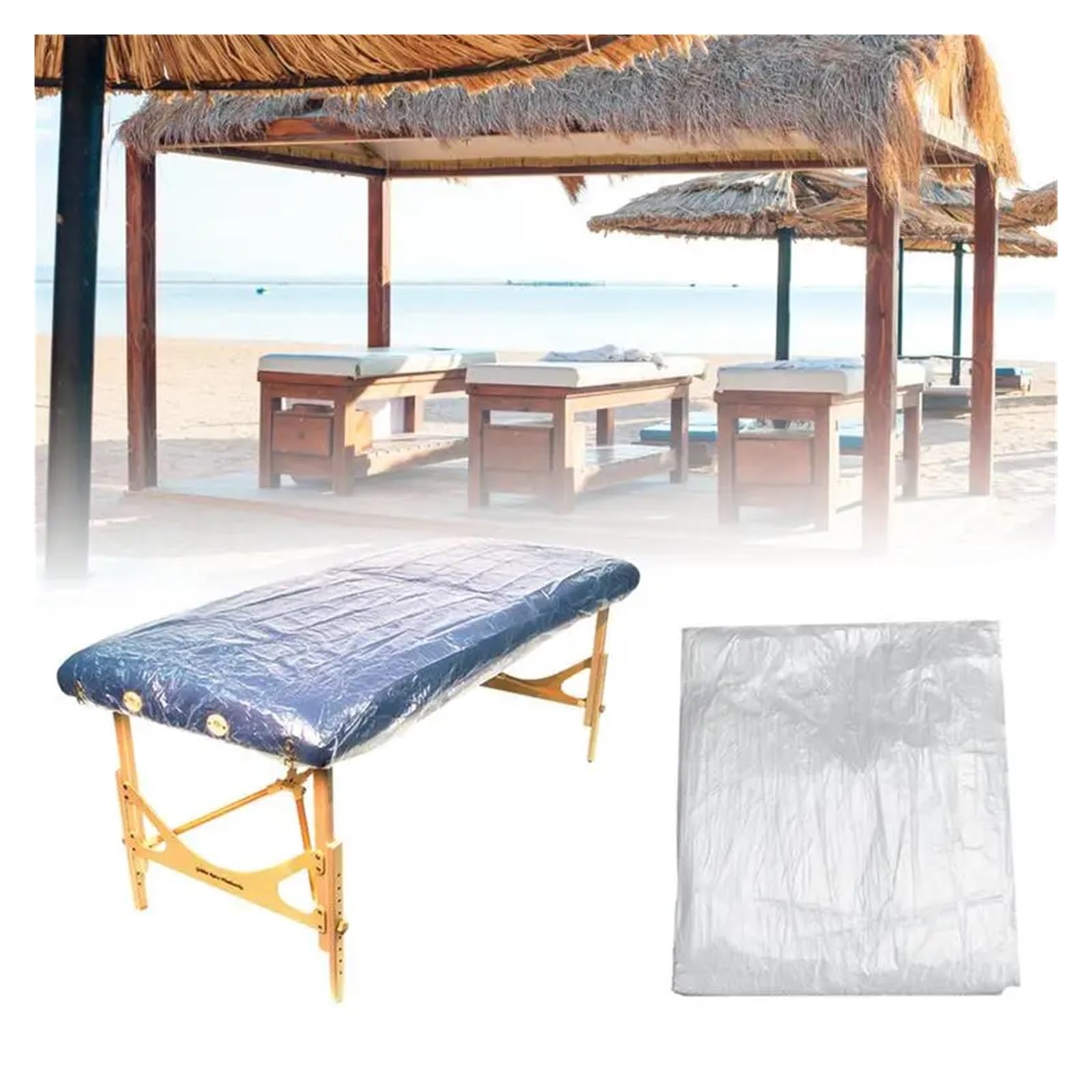 Sabanas Camilla Masaje Sábanas for Mesa de Masaje, 100 Uds., Cubierta de Cama de SPA de PVC de un Solo Uso, láminas Protectoras Impermeables al Aceite for mesas de Masaje de Tatuajes de SPA