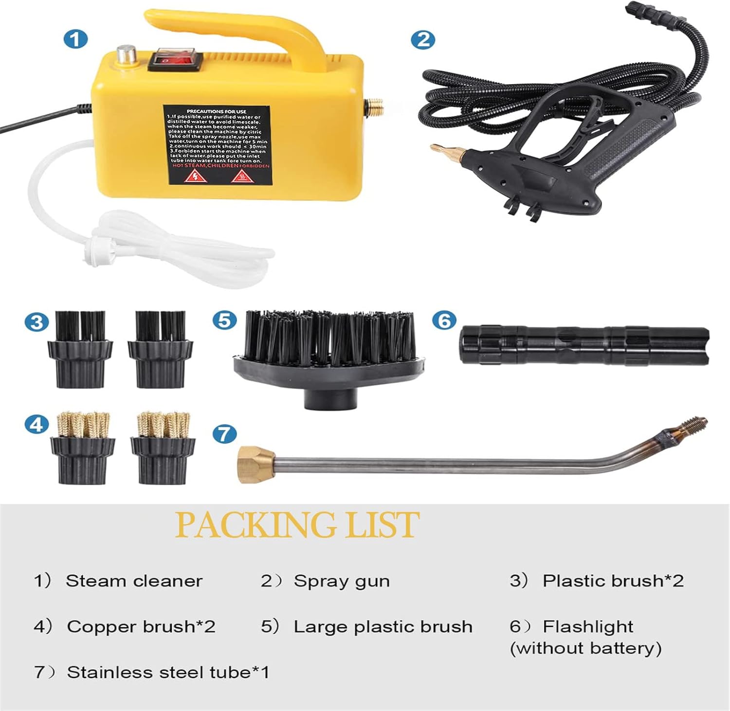 WZFANJIJ 3000W High Pressure Steam Cleaner Hand-held Portable Steam Cleaning Machine Automatic Pumping for Kitchen Bathroom Furniture Car Detailing Seat,110v