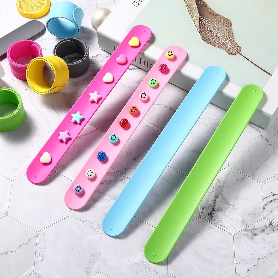 Amazon | 24ピース スラップブレスレット 子供用 DIY レインボー