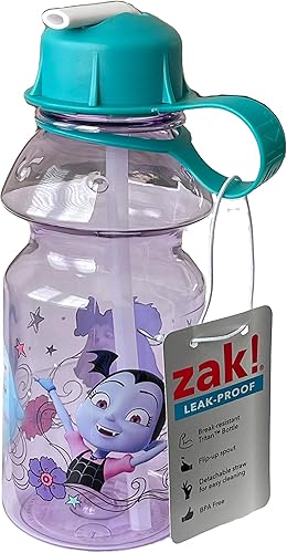 Zak Vampirina Botella de agua Tritan de 14 onzas con tapa abatible a prueba de fugas