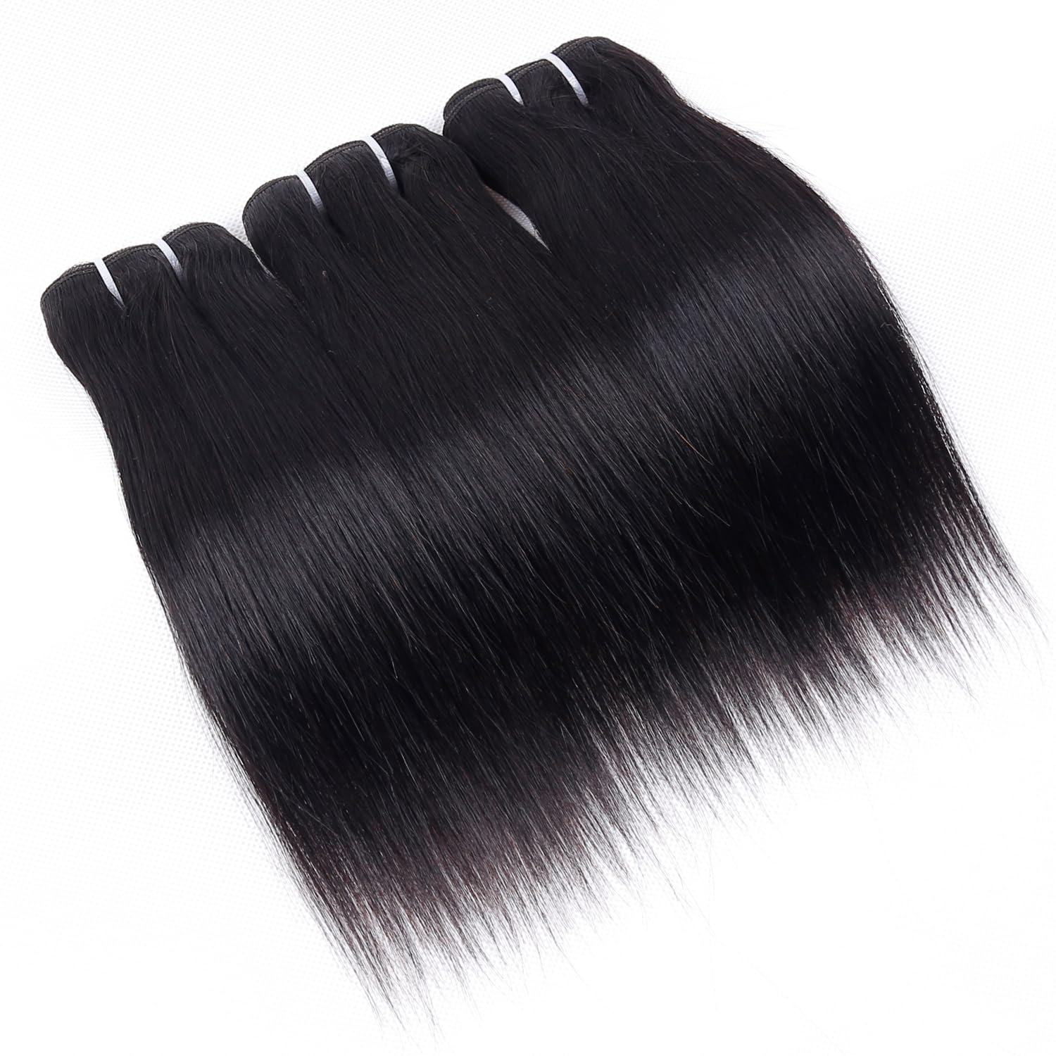 Human Hair Bundles 10 Inch 12A Straight 3 Bundles Human Hair Short 100% Unprocessed Virgin Brazilian Hair Weave Natural Black Deals for Women (10 10 10 - Image 2