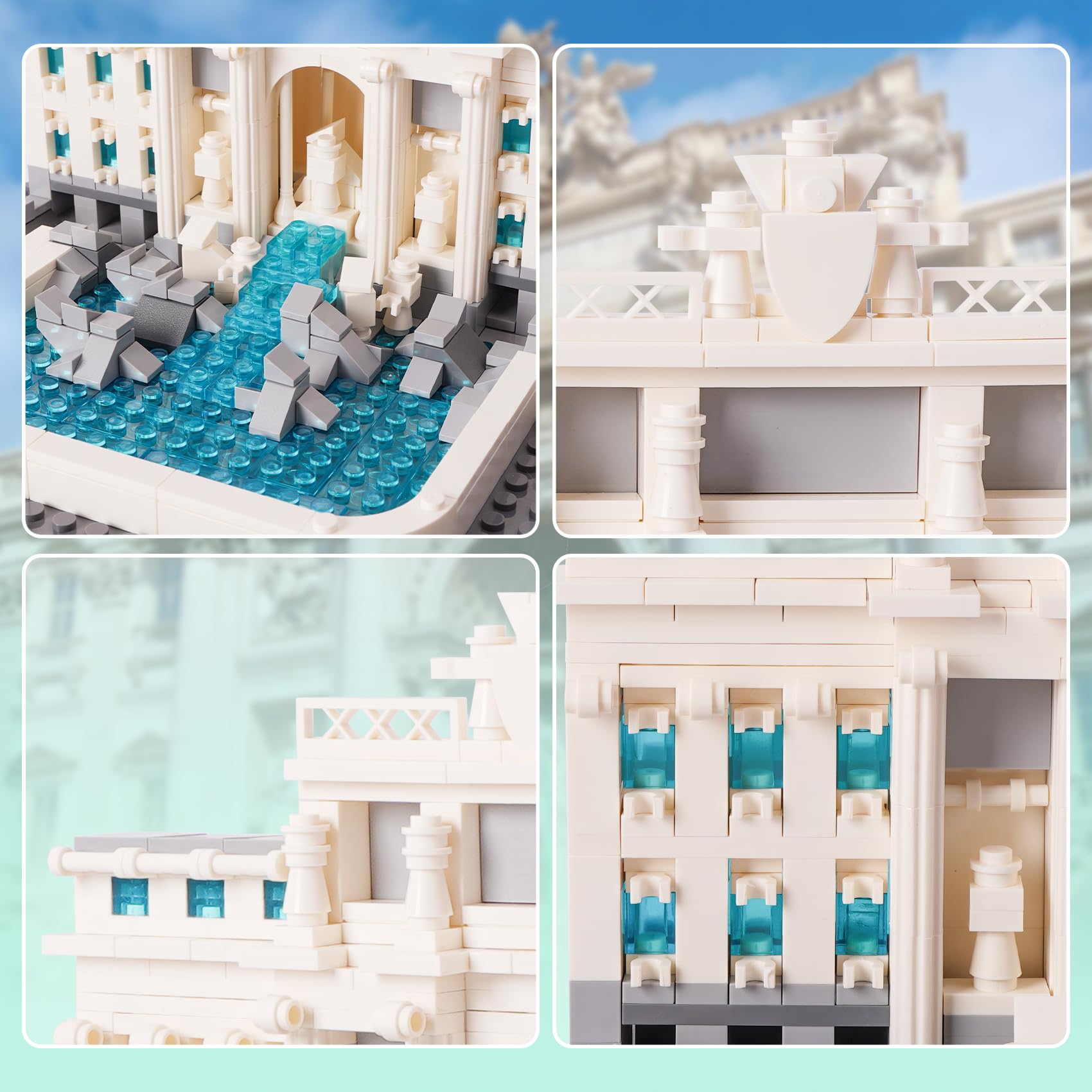Oichy Architecture Building Toy Roman Landmark Trevi Fountain Set Collectible World Famous Building Bricks for Kids and Adults (667pcs) - Image 3