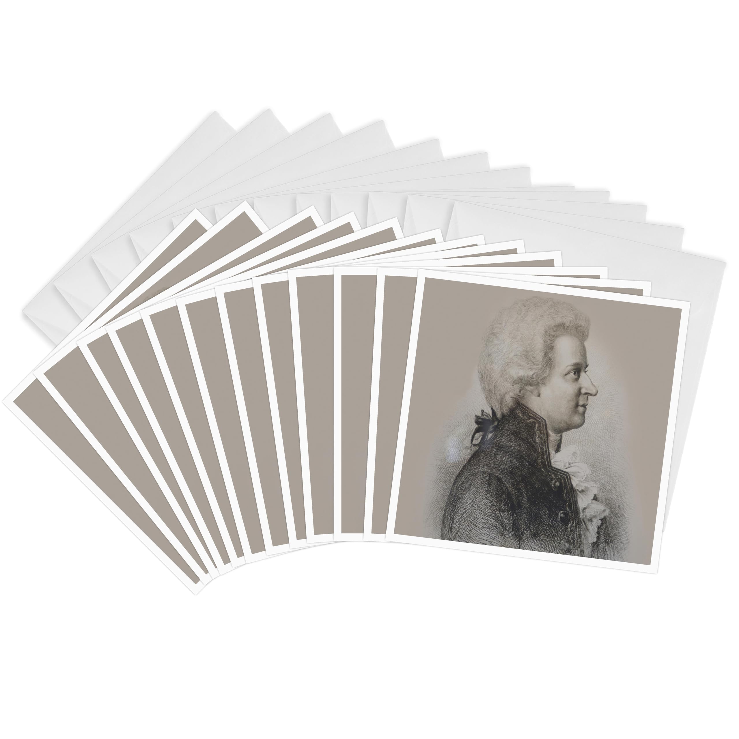 3dRose gc_75911_2 6 x 6-Inch "Europe/Austria/Vienna/Drawing of Mozart-Eu03 Jen0047 Jim Engelbrecht" Greeting Card