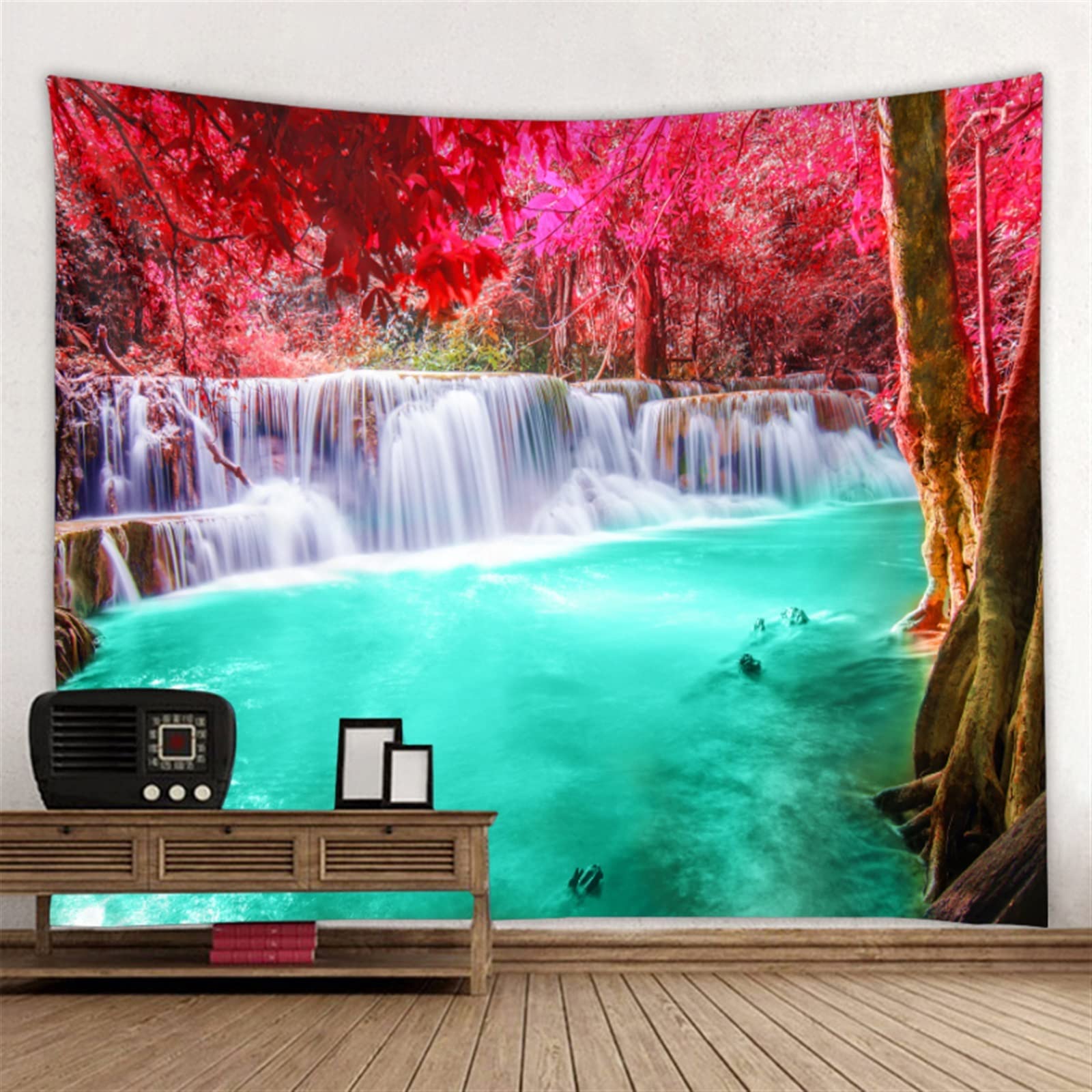 Tenture Murale Paysage Forêt Cascade Nature - Impression Sur Polyester 100% - Neuf