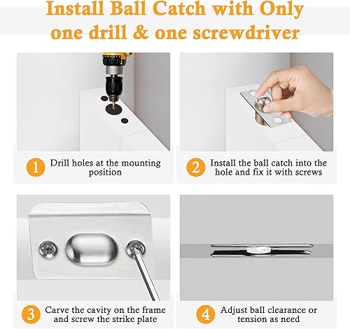Miniatura 6 de Puertas francesas con cierre de bola de 48 x 80 pulgadas, puertas dobles preacabadas y pintables de vidrio esmerilado con cierres de bola, bisagras
