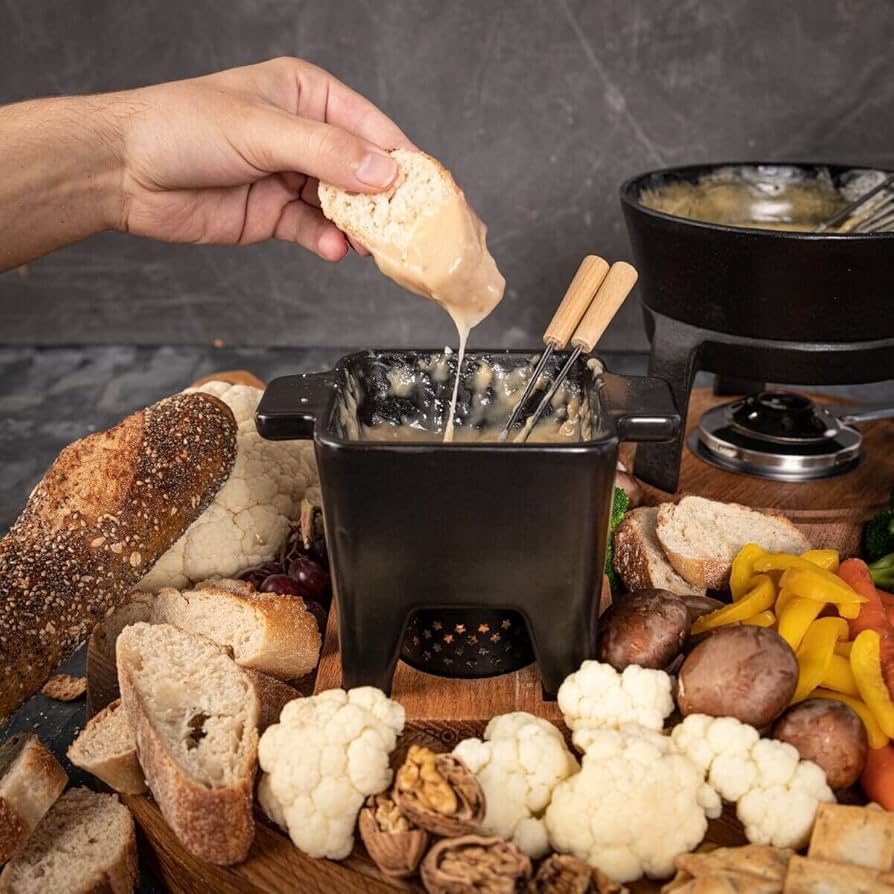 BOSKA ボスカ　チーズフォンデュ鍋　セット Amazon.co.jp: BOSKA(ボスカ) フォンデュ鍋 ブラック 17.5