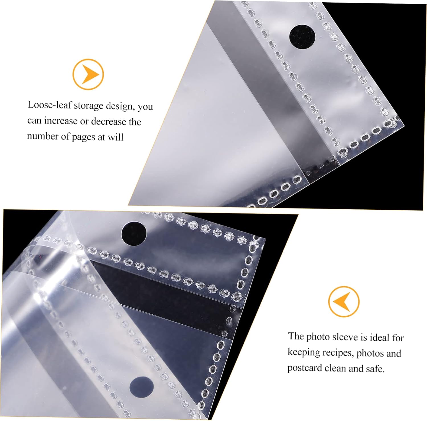 Levemolo 3sets Photo Album Inserts Photo Pockets Protective Cover Erasable Material 20pcs*3