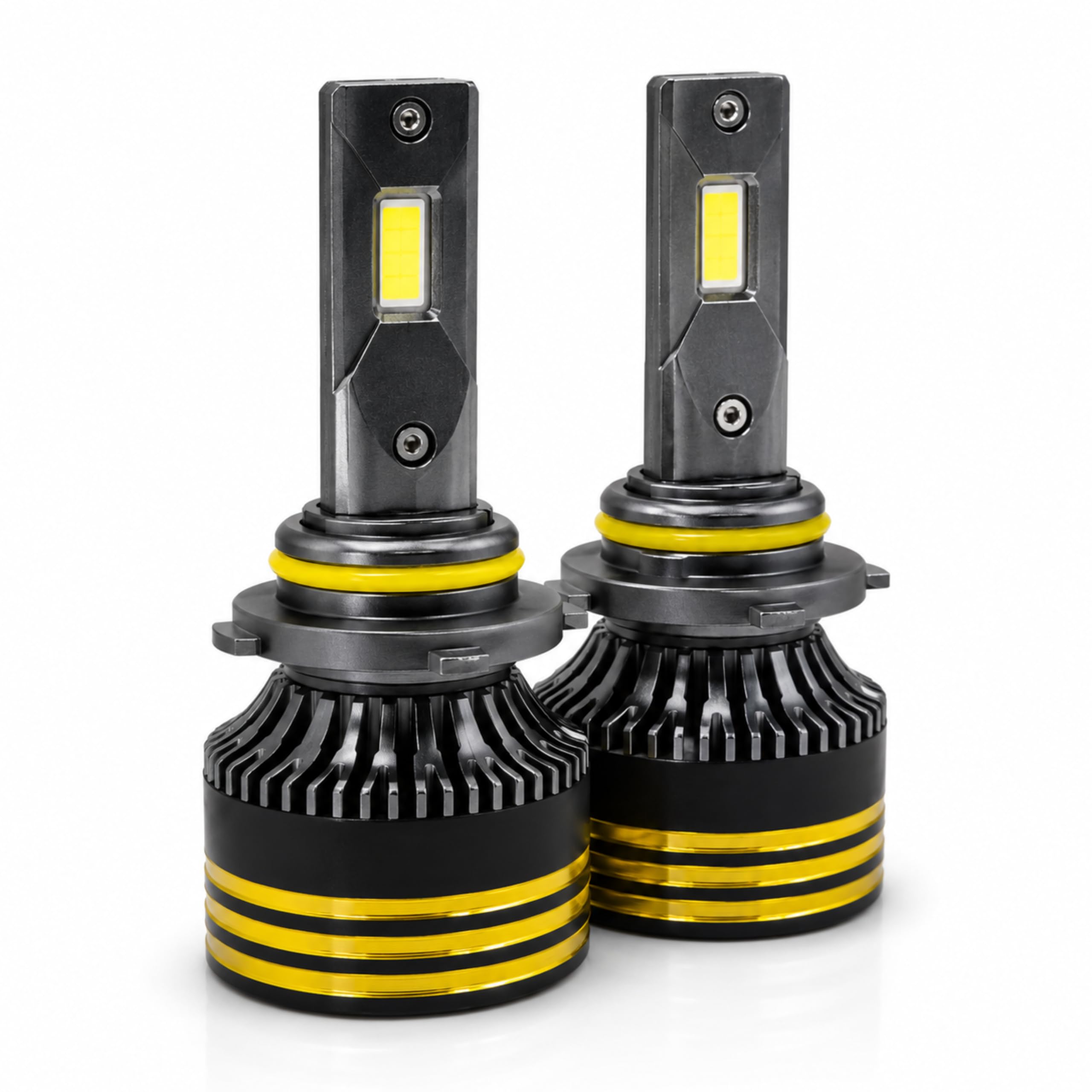 VECTRON H1 LED Headlight Bulbs for Car, 260W Super Bright 4300K Warm Golden White, Cooling Fan, IP68 Waterproof, 2 Year Warranty, Set of 2-image-1