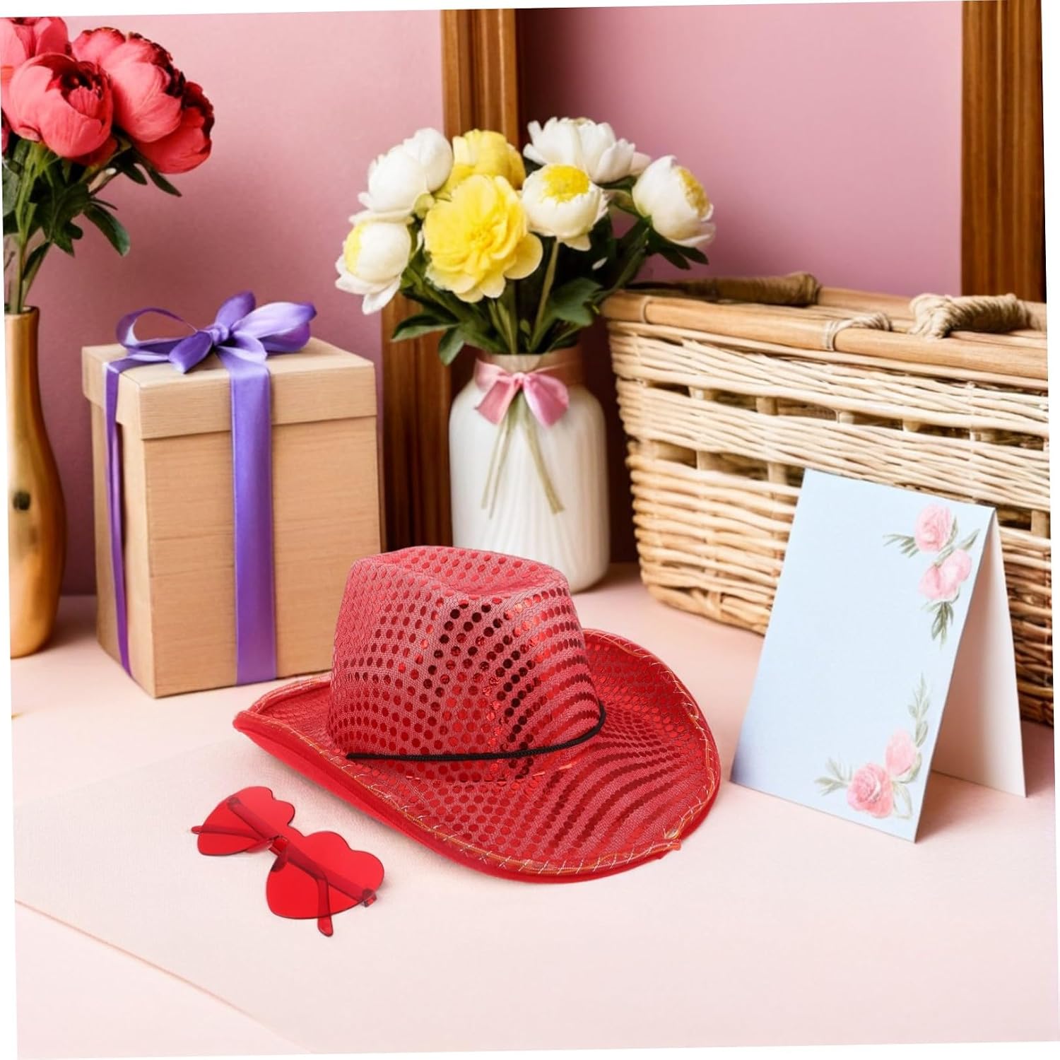 Sequin Cowboy Hat for Women and Girls Xmas Halloween Season Festival