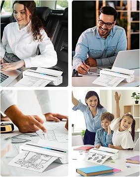 Itari M832-A4 Mobile Portable Printer 300 DPI Upgraded Copier Home Portable Printer Thermal Transfer Home and Office Printer Copier Supports Thermal Paper 8.26x11.69 A4 Bluetooth Connection