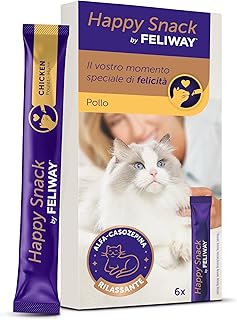 Happy Snack by FELIWAY – Gustosi snack calmanti per gatti, 6 stick – Aiuta il tuo gatto a sentirsi più tranquillo e rafforza il legame tra di voi.