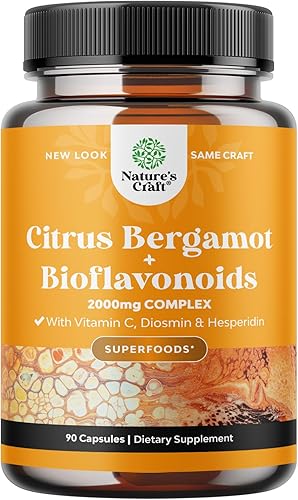 Suplemento de bergamota cítrica con bioflavonoides cítricos - Suplemento de bioflavonoides cítricos definitivo con extracto de bergamota cítrica