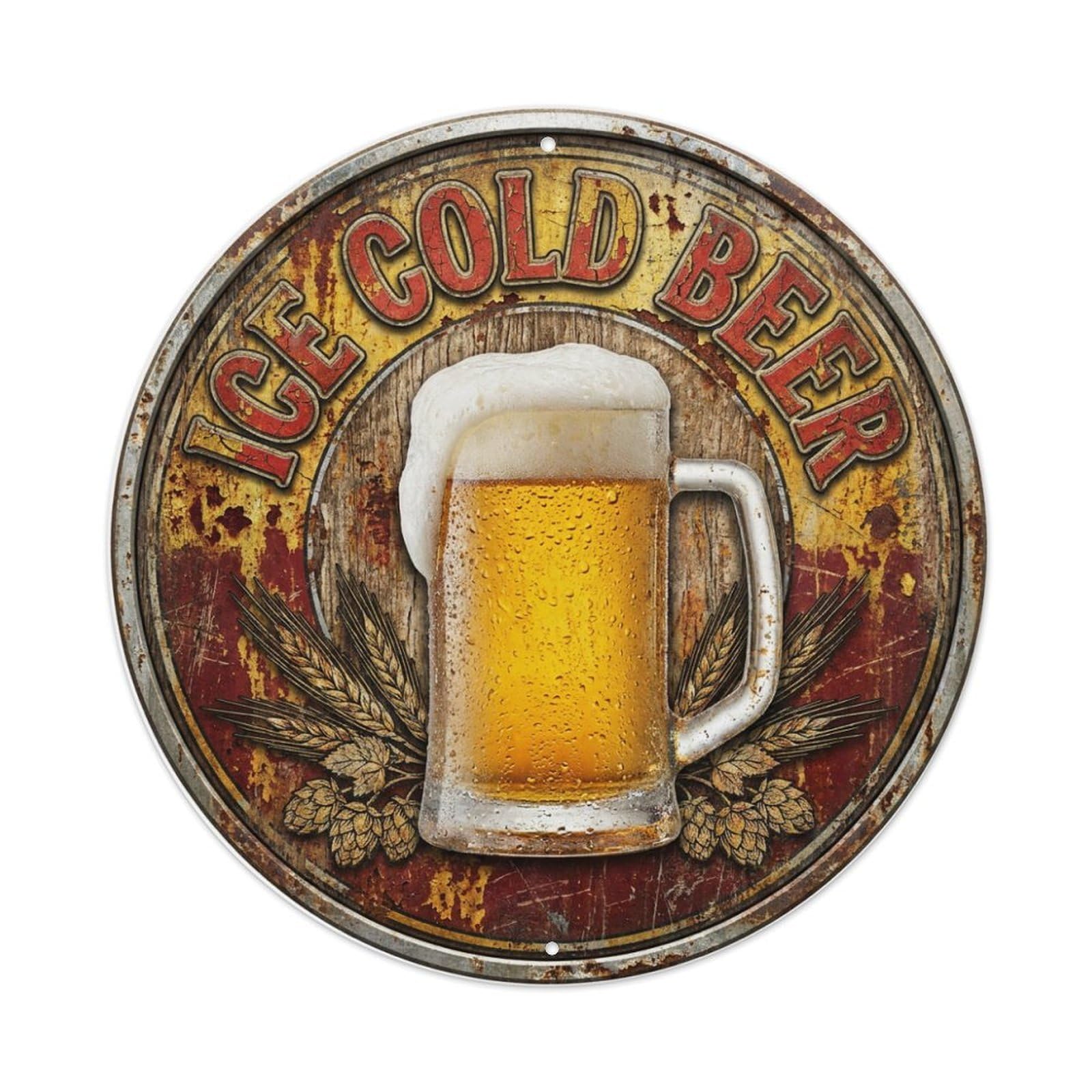 Fyrn Style Metal Tin Sign Vintage Beer Breweriana Ice Cold Retro Bar For Pub