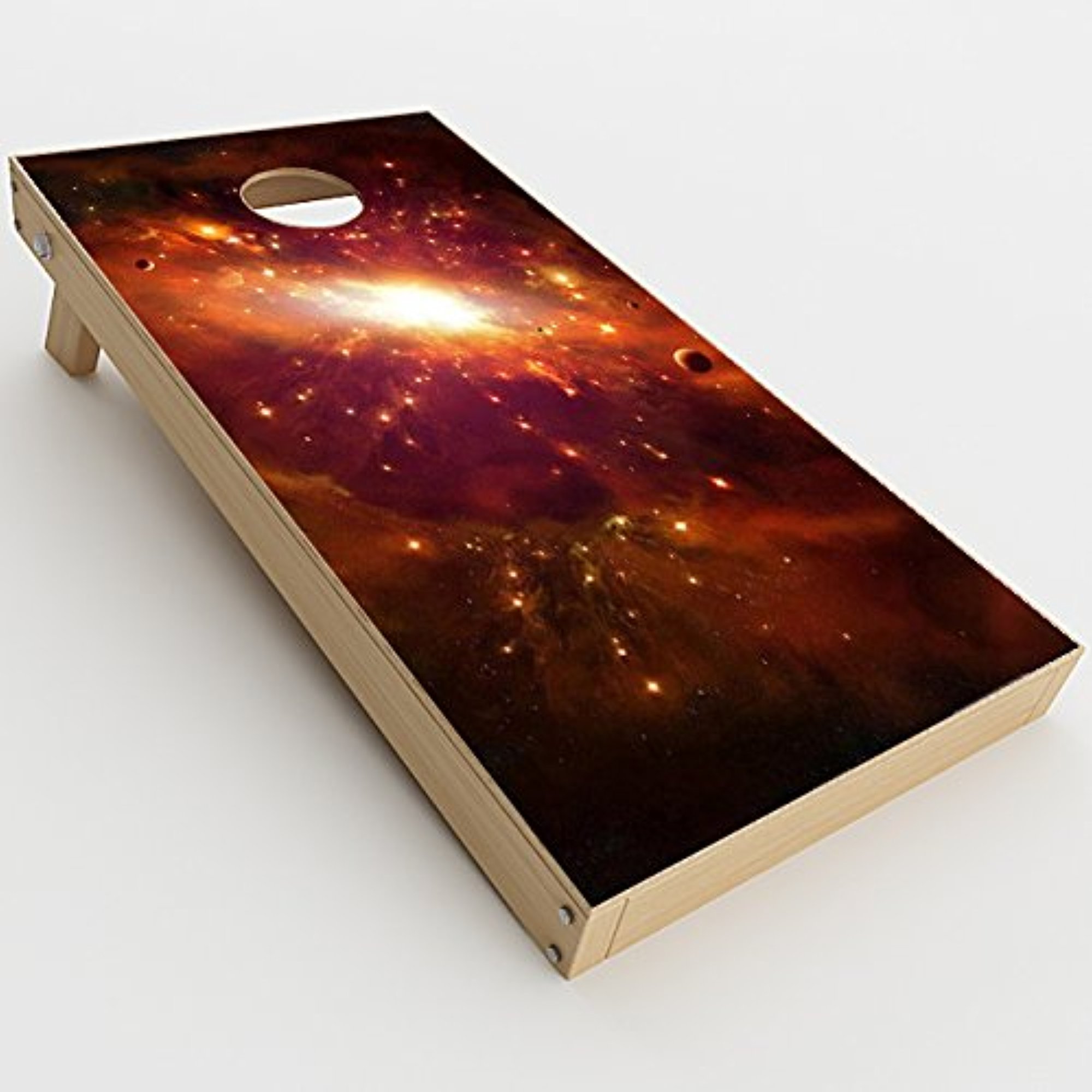Skin Decal Vinyl Wrap for Cornhole Outdoor Board Game Bag Toss (2 x Pcs. skins only) / galaxy orange nebula