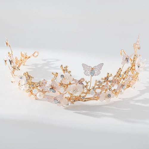 Miniatura 2 de Yumikoo Corona de flores de hadas para mujer, tocado de flor de perla blanca para fiesta de boda