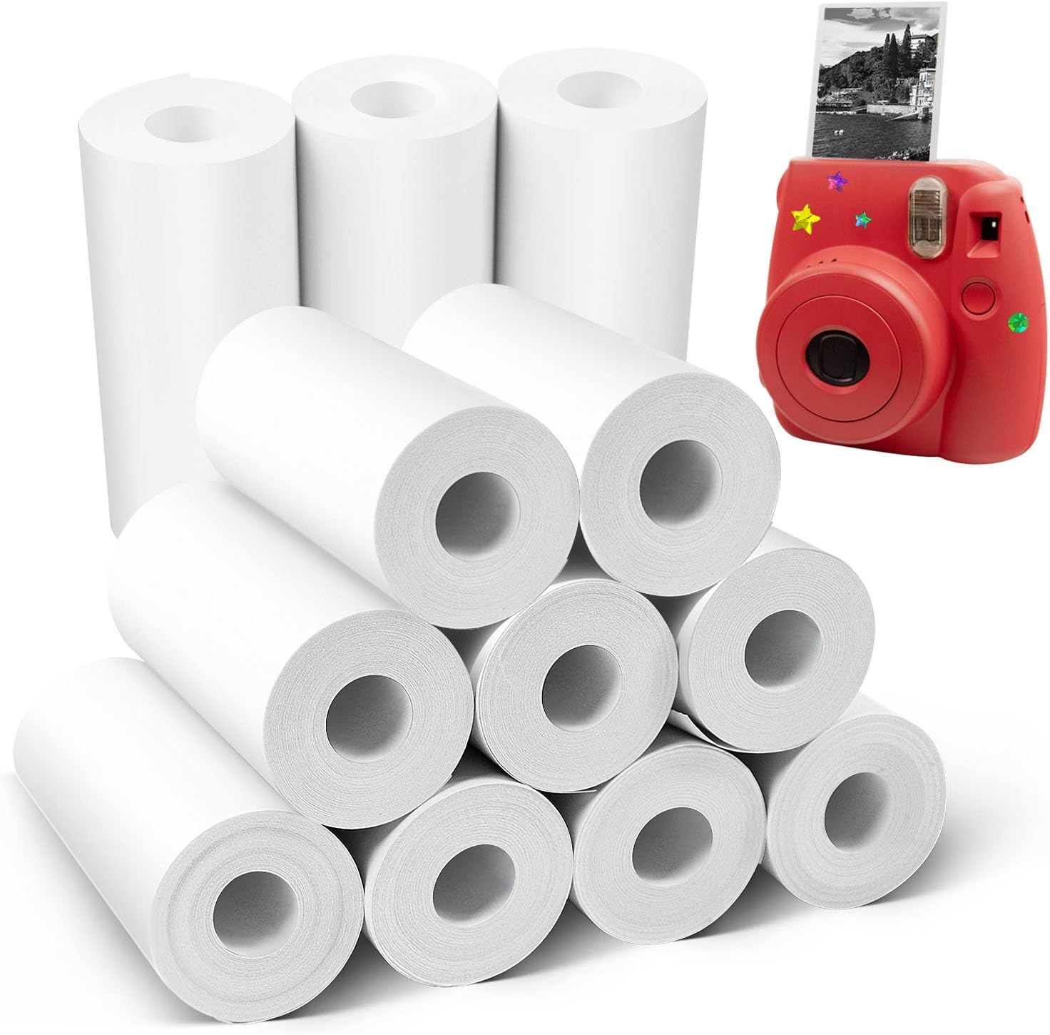 15 Rolls Kids Camera Printing Paper Refill - Thermal Paper For Most Children's Instant Cameras, 57x25mm