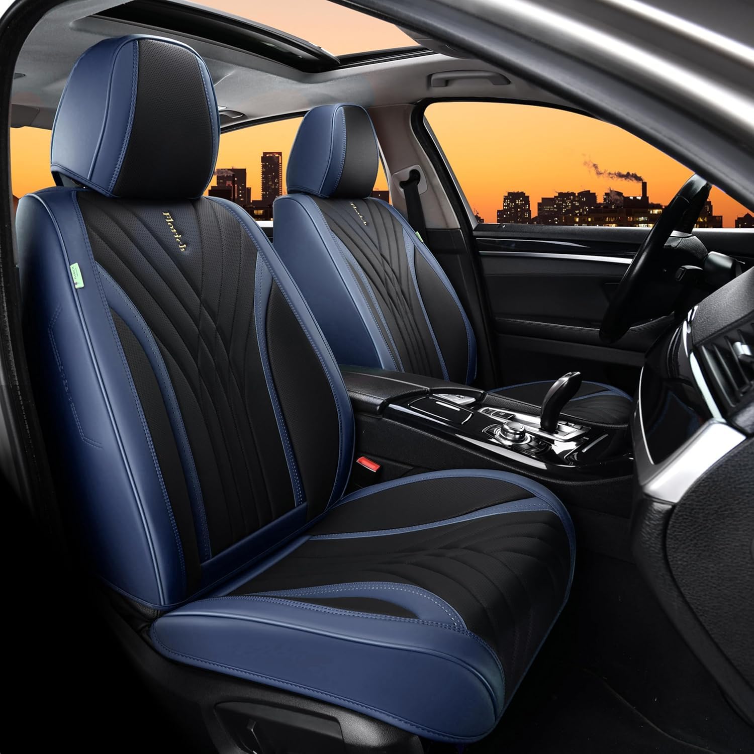 FLORICH Autositzbezüge Set PU Leder Vordersitze und Rückbank, wasserdichte Autositzauflage Universelle Passform für 95% Limousine, SUV, Pickup, Van